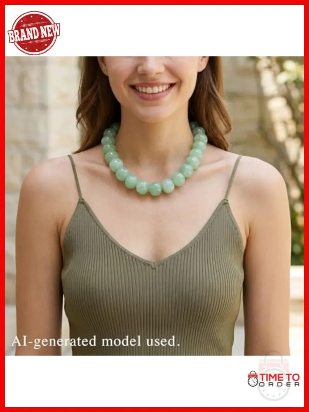 Oversized Resin Beaded Chunky Choker Necklace with 18K Gold Plated Extender